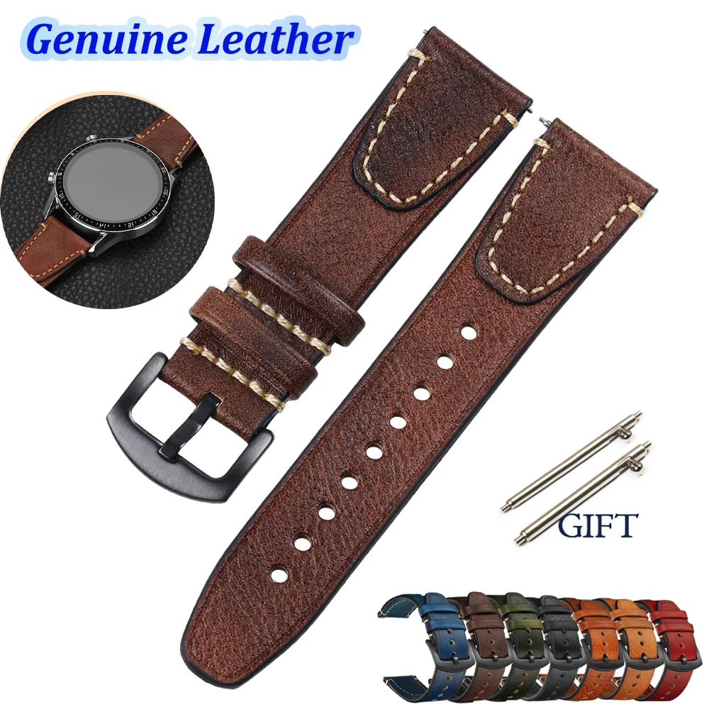 Vintage Genuine Leather Watchband - Unisex Wrist Belt Bracelet