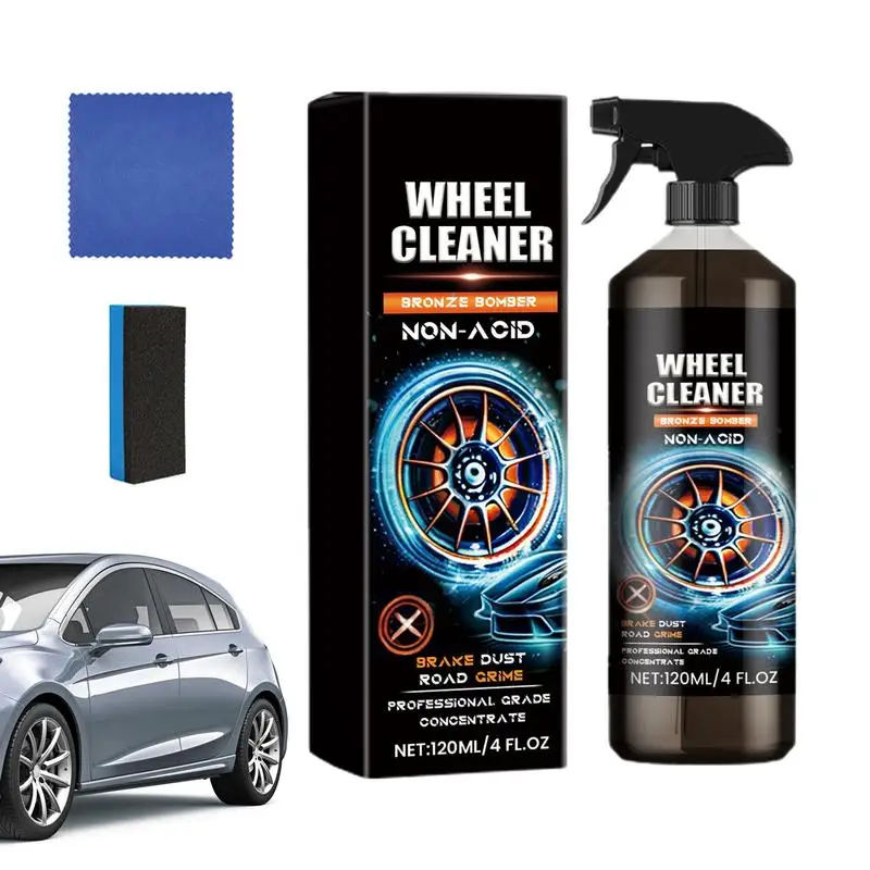 

Wheel Cleaner Cars Rim Cleaner Spray No Scrub Wheel Cleaner Powerful Tire Shine Spray 120ml Car Detailing Solution Brake Dust