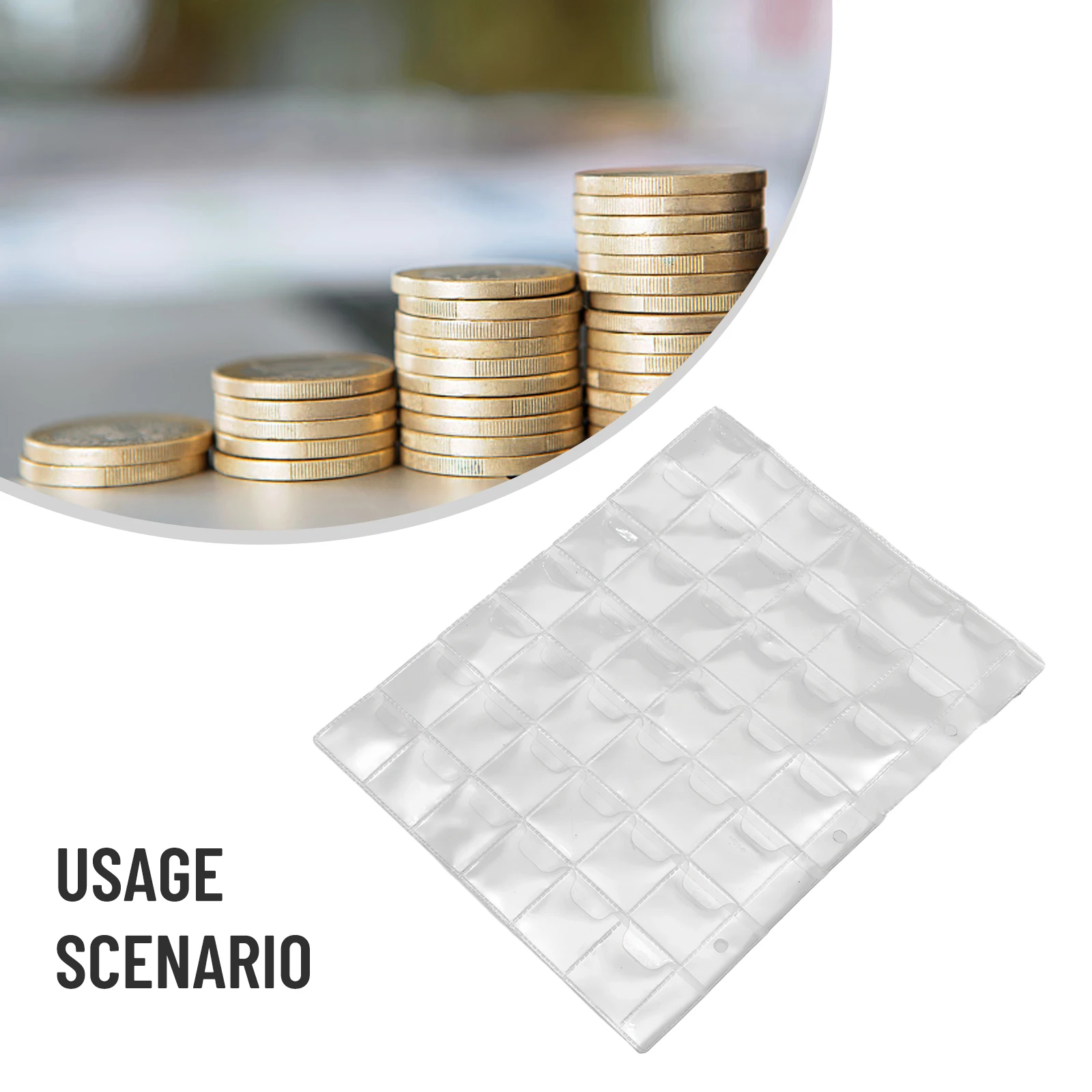 10pcs Clear Plastic Coin Pocket Pages Protector Sheets Pitch 42 Pockets Coin Holder Album Protection Board Collection Container 3
