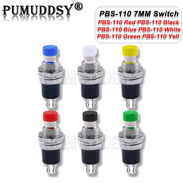 Interruptor Momentáneo Nc 10 Interruptores Botón Mini Oiyagai PBS-110 - Momentáneos NC 1A 250V AC Switch 1a 250v Ac
