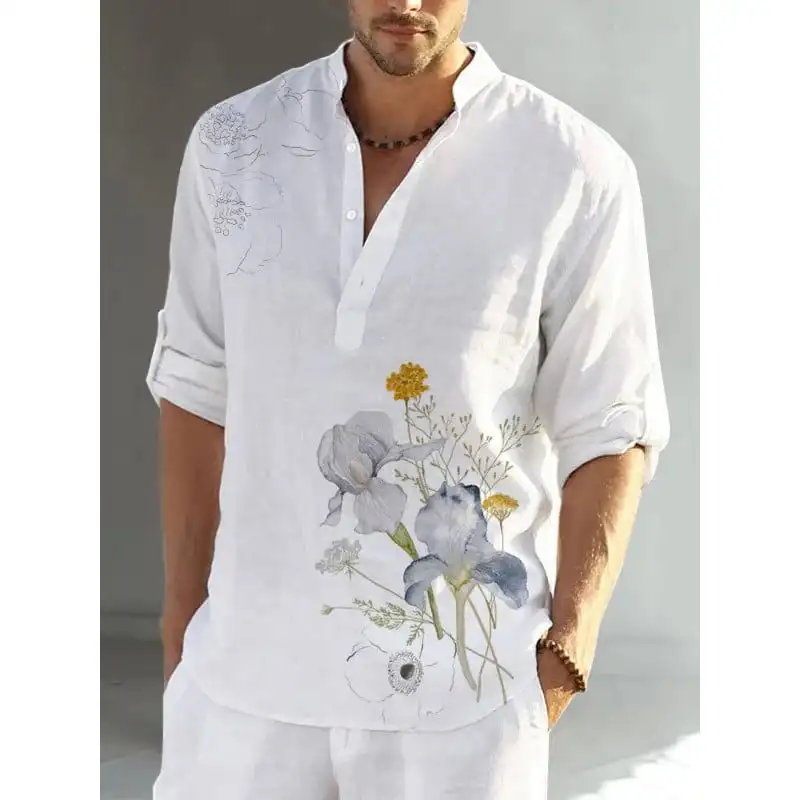 

Hummingbirds Print Men's Casual Shirt men-s-top Floral 01
