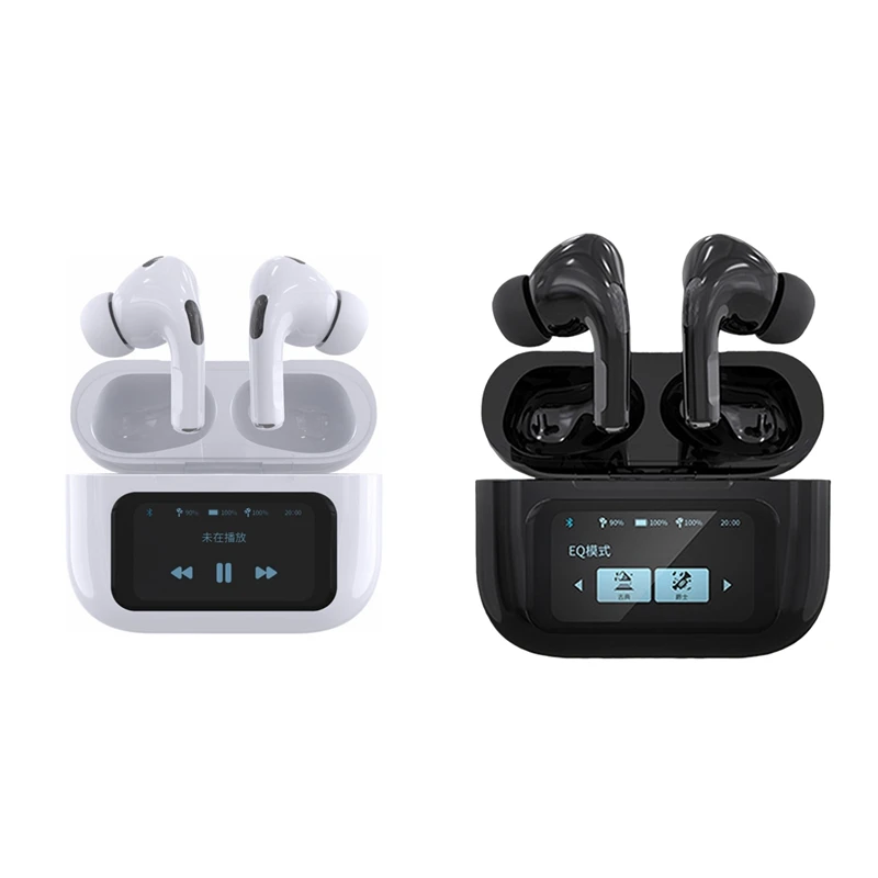 

Новые беспроводные наушники A8pro Bluetooth 5,4 с цветным ЖК-экраном ANC + ENC активное шумоподавление TWS 15 национальных языков