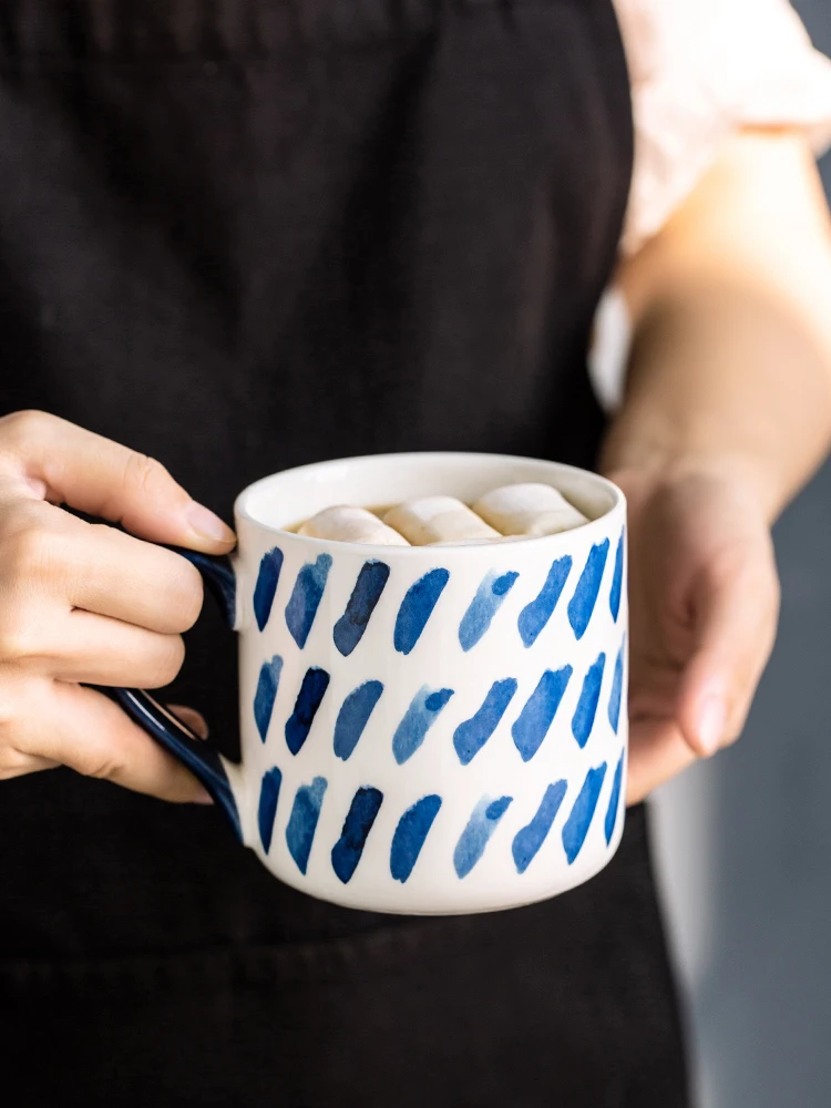 

Mug Japanese Style Ceramic Couple Cup Boys Coffee Cup Female Niche Design Sense Cups for Kitchen Dolce Milk Prime Drink