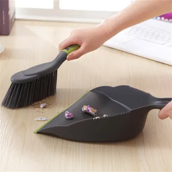 Mini Desktop Dustpan & Broom Set – Small Cleaning Brush with Silicone Non-Slip Handle 1