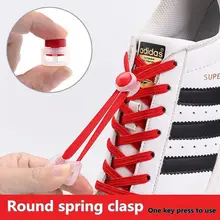 

Shoelaces without Ties Elastic Laces Sneakers Round Spring Clasp Shoe Buckle Kids Adult Quick Shoe Laces Rubber Bands Shoelace