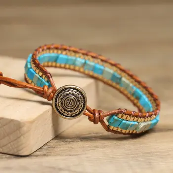 Bohemian natural stone emperor stone bracelet, hand woven exquisite bracelet,summer travel accessories,fashionable jewelry gifts 3
