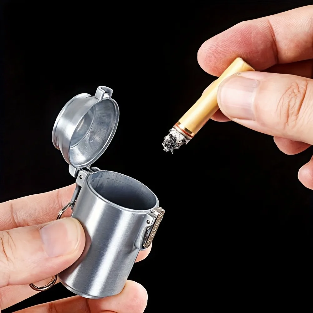 Portable Ashtray Metal Ashtray Cigarettes Ashtray 1pc Metal Ashtray Can-Portable Mini Ashtray For Car Bedroom Living Room-Creative Irregular Shape