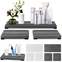 3pcs Large Absorbent Stone Tray Dry And Tidy Diatomaceous Earth Stone Sink Tray Instant Dry Sink, Sponge Hand Soap Holder 2