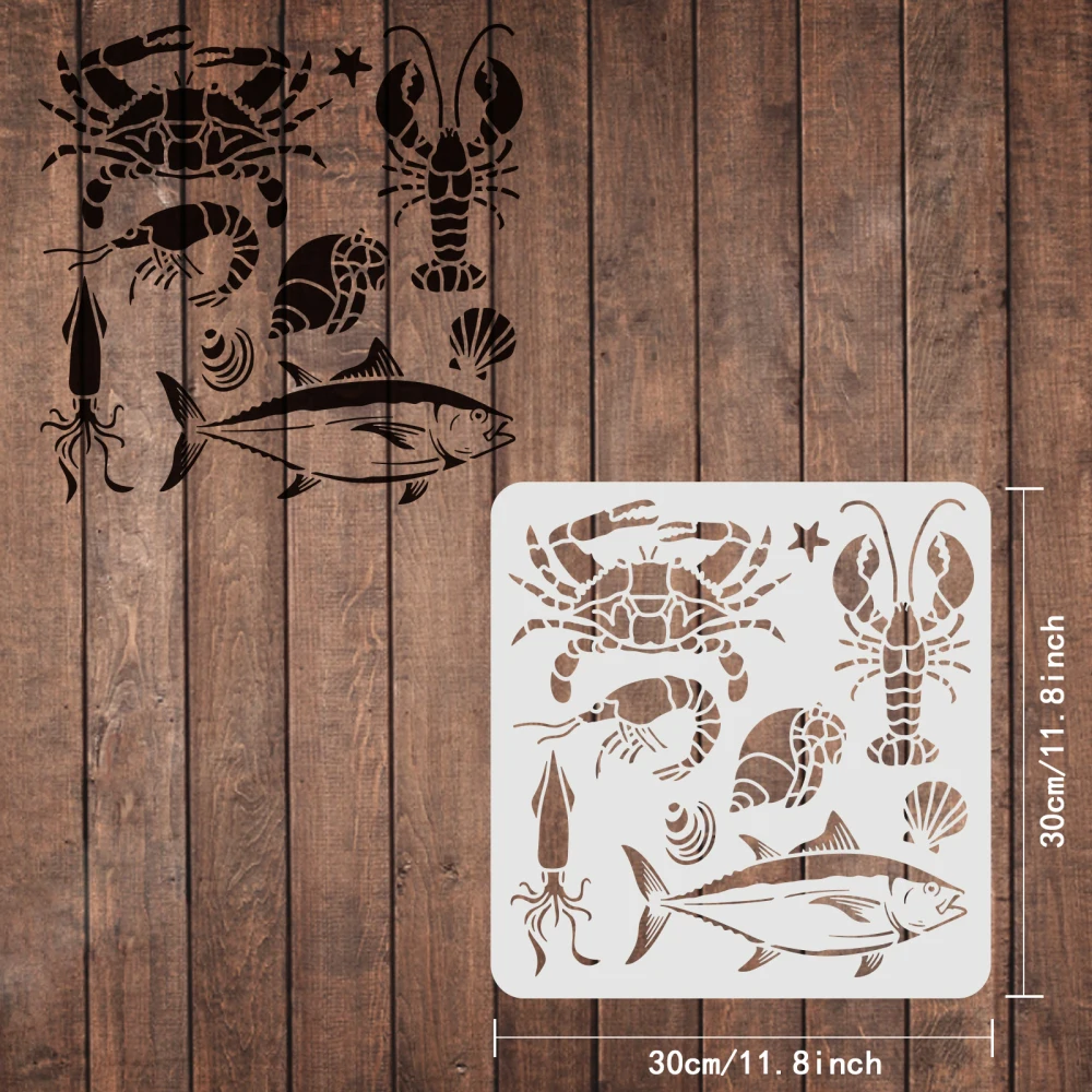 Koi Drawing Painting Stencils Templates Plastic Koi Fish Stencils  Decoration Square Carp Stencils for Painting on Wood Floor Wall and Fabric  