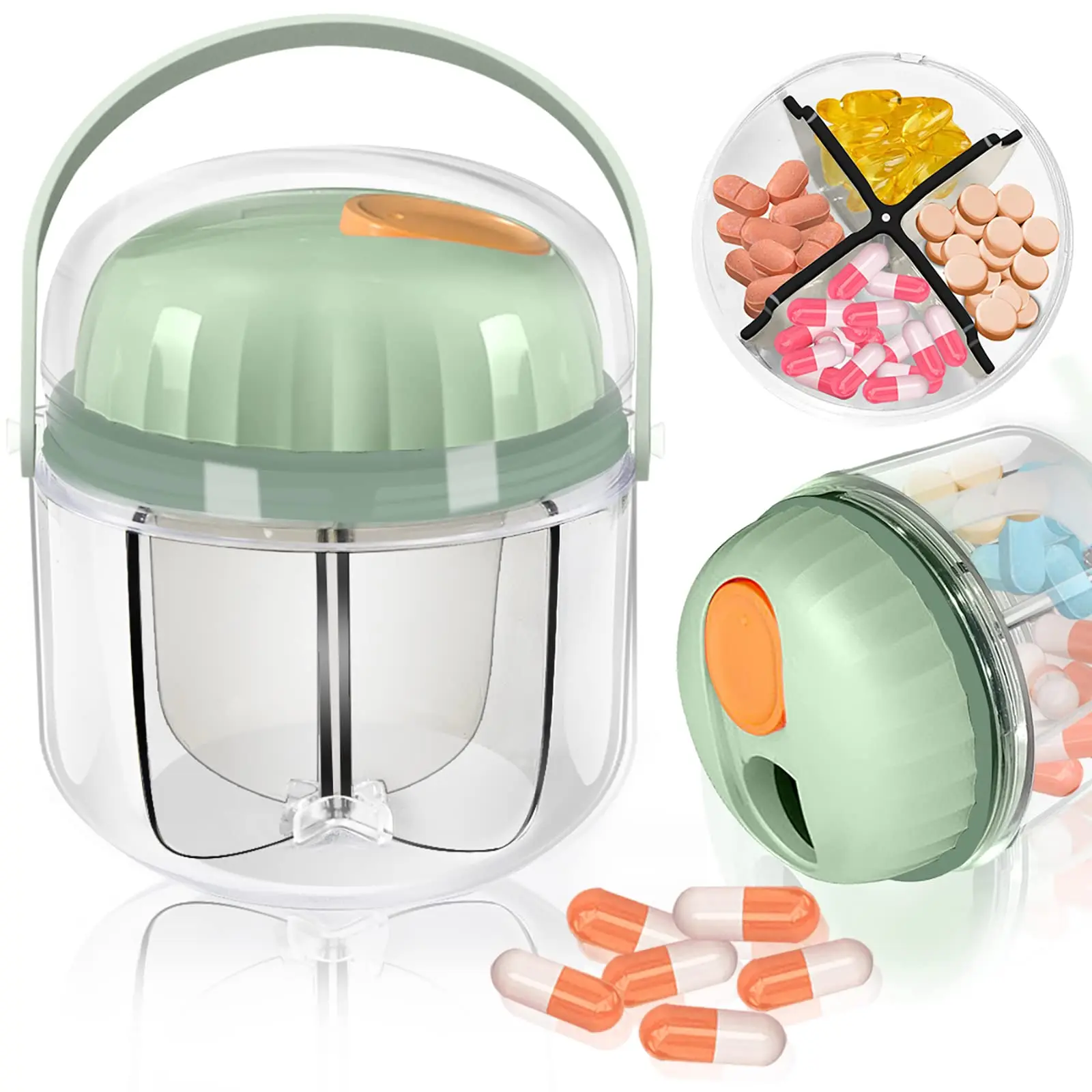 

Portable Pill Organizer Weekly Pill Box Travel Medicine Organizer Moisture Proof Pill Case For Vitamins Fish Oils Supplements