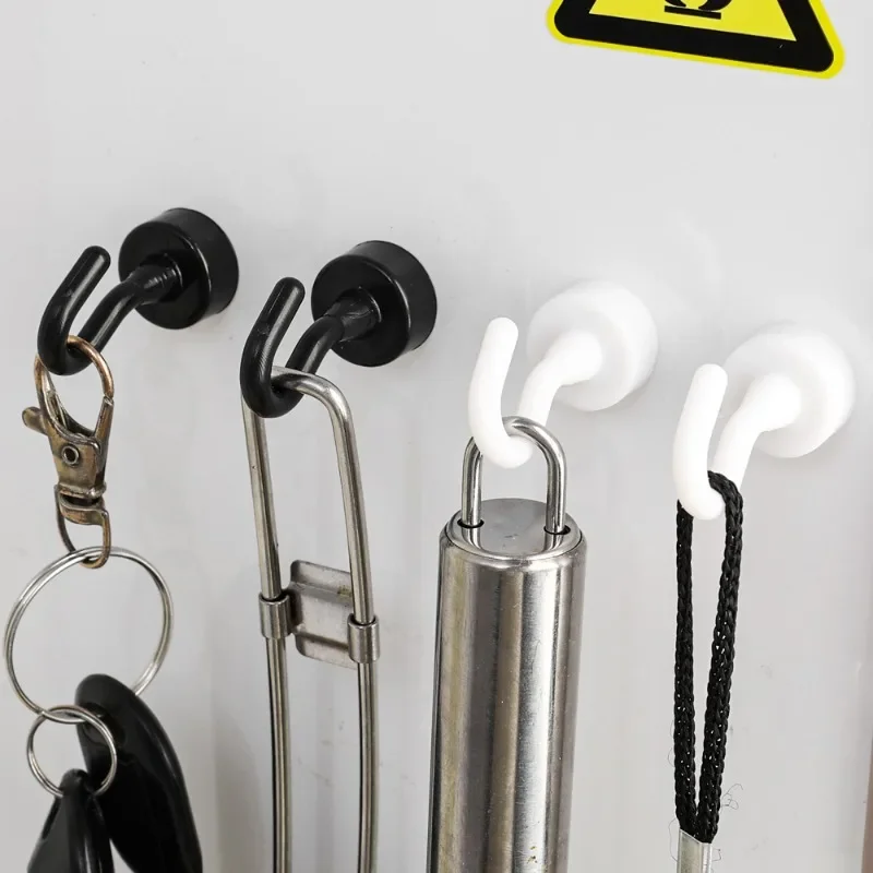 Description Picture 4 of itemBlack Strong Magnetic Hooks Wall-mounted Magnet Hook Multi-Purpose Keys Coat Hanging Hanger Kitchen Fridge Bathroom Organizer