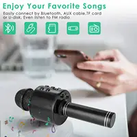 Portable Handheld Wireless Karaoke Microphone Speaker Microphone for Kids Music Player Singing Recorder KTV 2