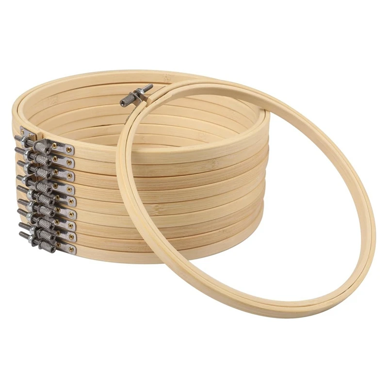 15PCS Bamboo Embroidery Hoops Set 2 Inch Embroidery Hoop Set Adjustable In Bulk For Needlework, Sewing And Crafts