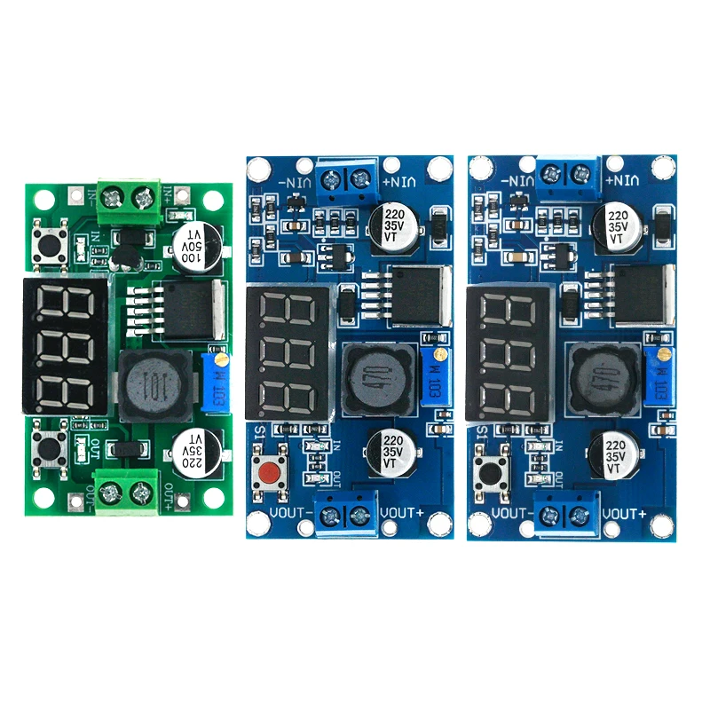 LM2596 벅 3A DC-DC 전압 가변 스텝 다운 전원 모듈 + 블루 LED 전압계