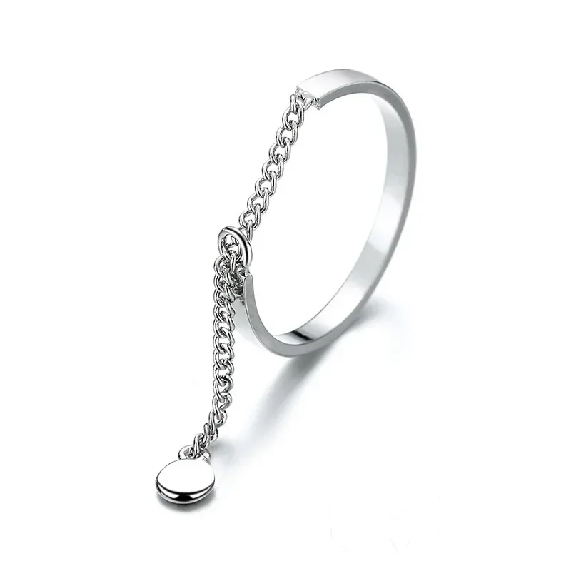 Silver Minimalist Tassel Bead Ring with Adjustable Round Opening