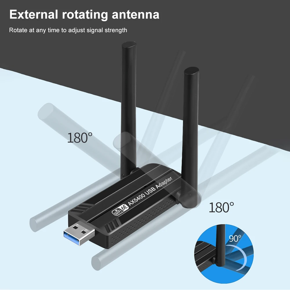 5400Mbps USB Wifi6E Adaptateur 2.4G & 5G & 6GHz USB 3.0 Wifi 6 Récepteur  Dongle Leicrer and Antenne MU-MIMO Plug and Play pour Windows 10/11 -  AliExpress