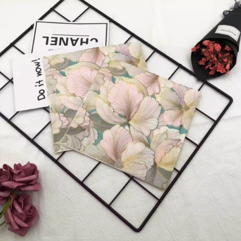 Colourful Printed Napkins Three-dimensional Flowers Square Napkins Wedding Hotel Party Folding Facial Tissues 20pcs/pac 33*33cm paper napkins