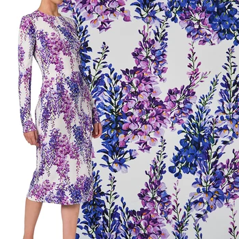 Wisteria Print Pure Cotton Fabric, Fabric for Dress Shirt, Telas Por Metro Tissus, Au Metre, DIY Sewing, 2022 1