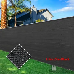 Outdoor Privacy Screen Mesh for Fences and Balconies - Green Shade Barrier (Black 1.8Mx5M)