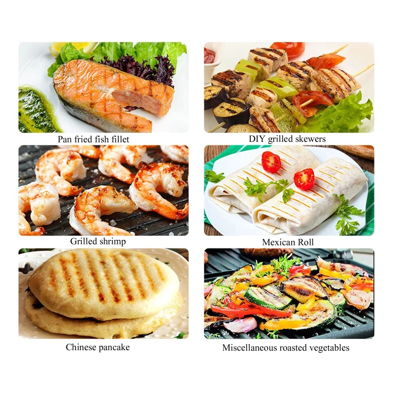 PBOBP Multifunctional Steak Machine Grilled Electric Frying Pan Household Fully Automatic Double-sided Sandwich Machine Burger 6