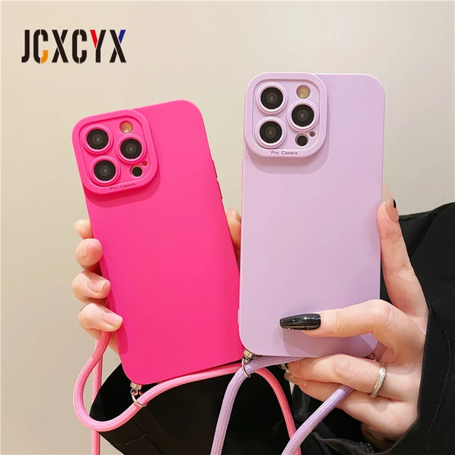 Funda suave con collar cruzado para iPhone, cubierta protectora de