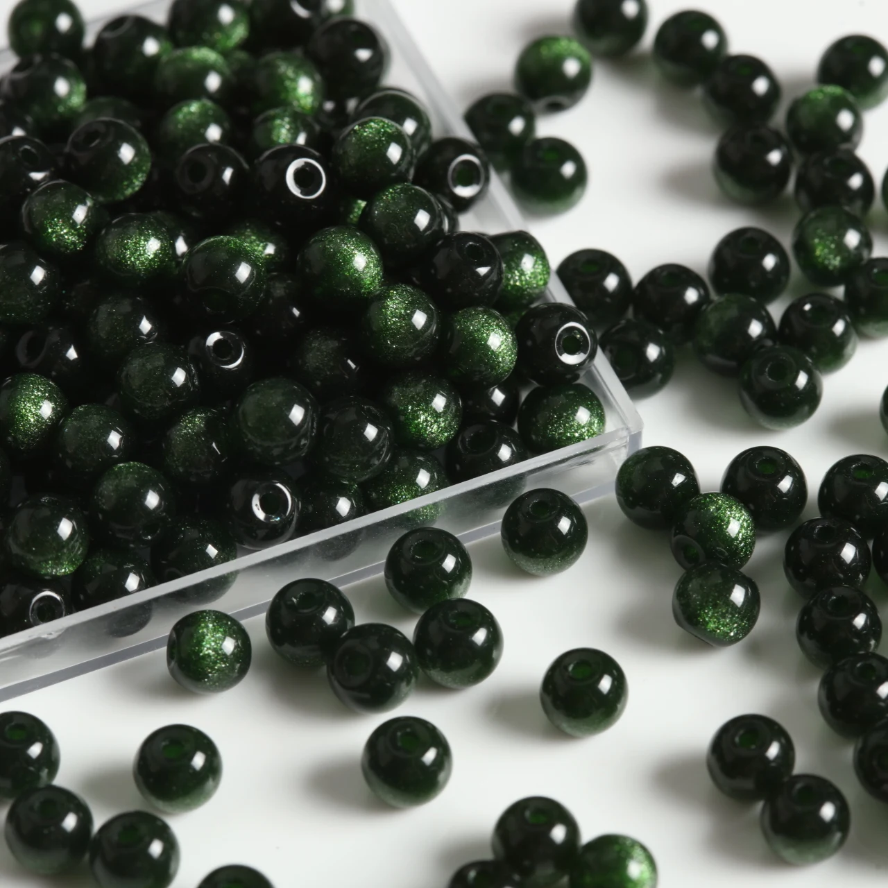 Transparent Deep Wine Red Smooth Round Glass Beads