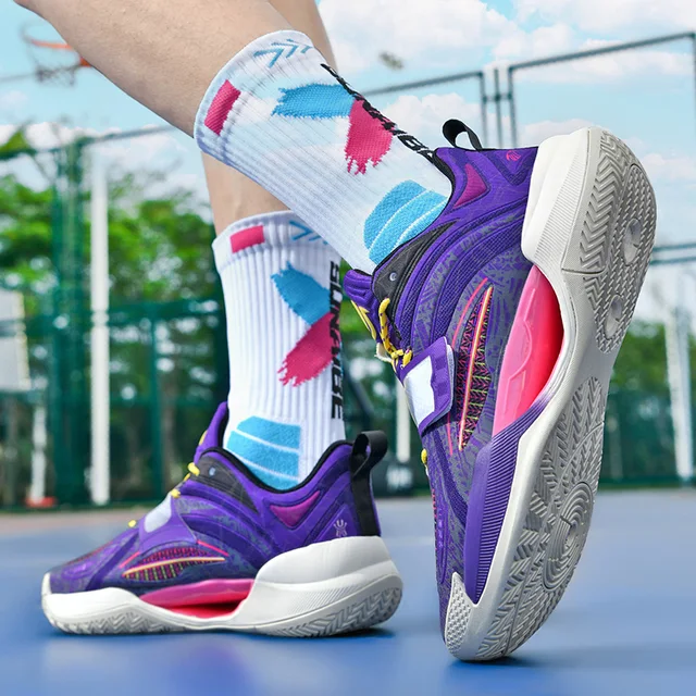Zapatillas de baloncesto de alta calidad para hombre y mujer, zapatos de entrenamiento deportivos antideslizantes de goma para exteriores, diseño de marca