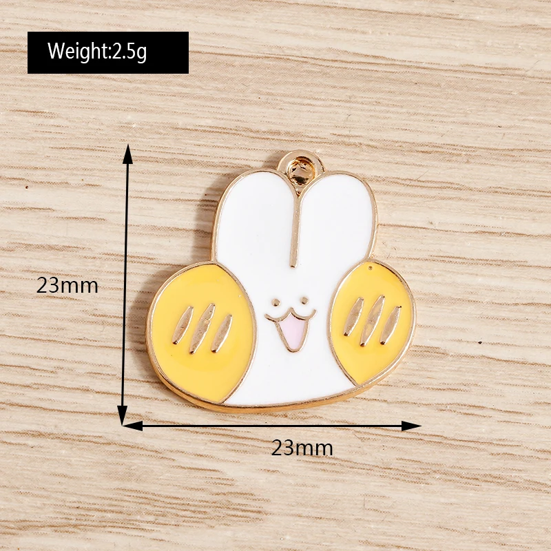 Tusember 10 Teile/los Emaille Nette Rosa Blume Kaninchen Charms DIY Schmuck Machen Tropfen Ohrring Armband Handgemachte Handwerk – Detail 19