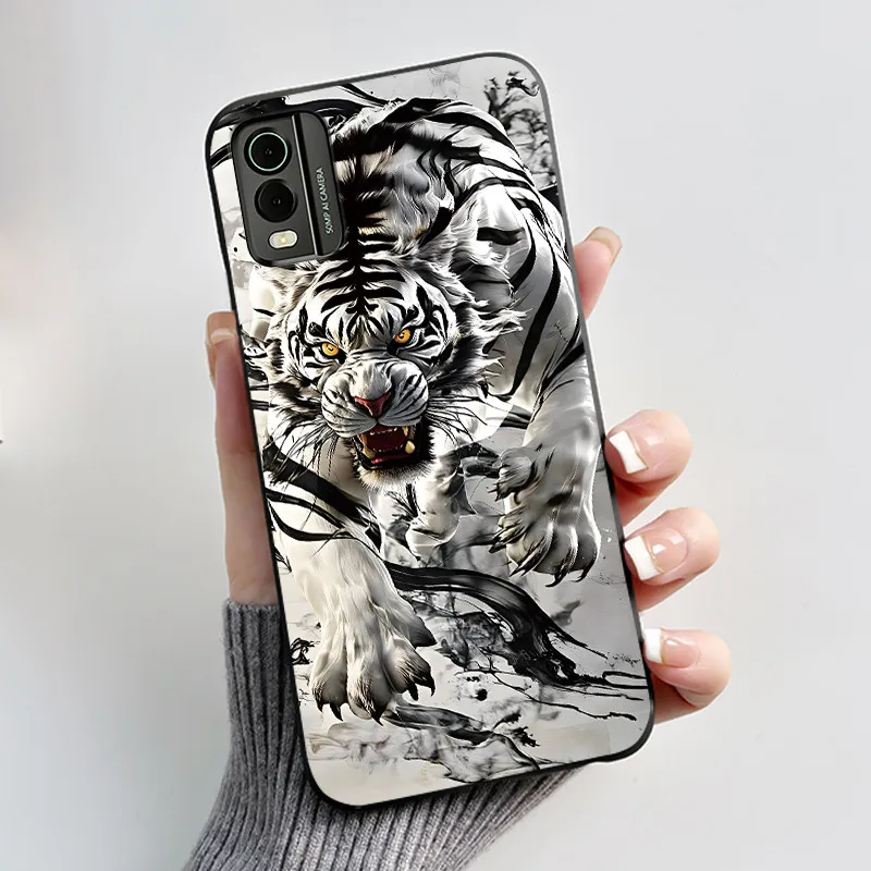 Astronaut Pattern Shockproof Black Jelly Case with Soft Bumper Cover