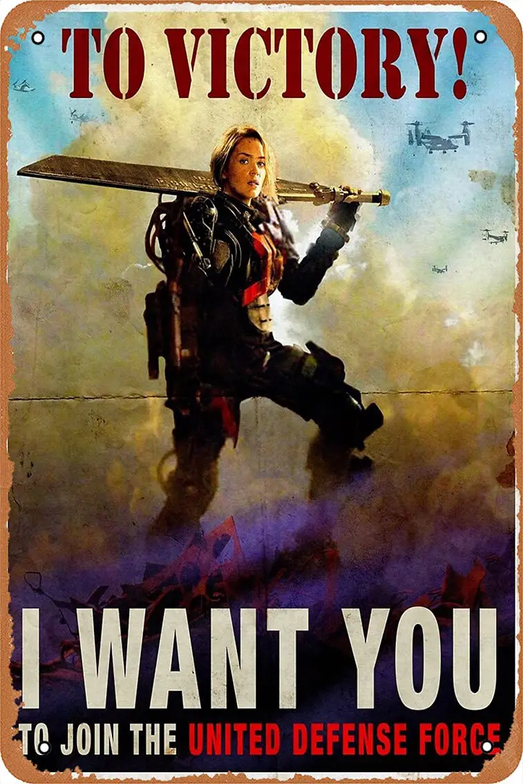 

NIUMOWANG Metal Sign - to Victory/Angel of Verdun : Inspired by Edge of Tomorrow Tin Poster 12 X 8 Inches