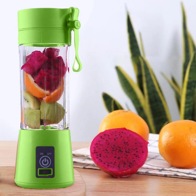 Small Electric Juicer 6 Blades Portable Fruit Juice Cup Automatic Smoothie  Blend