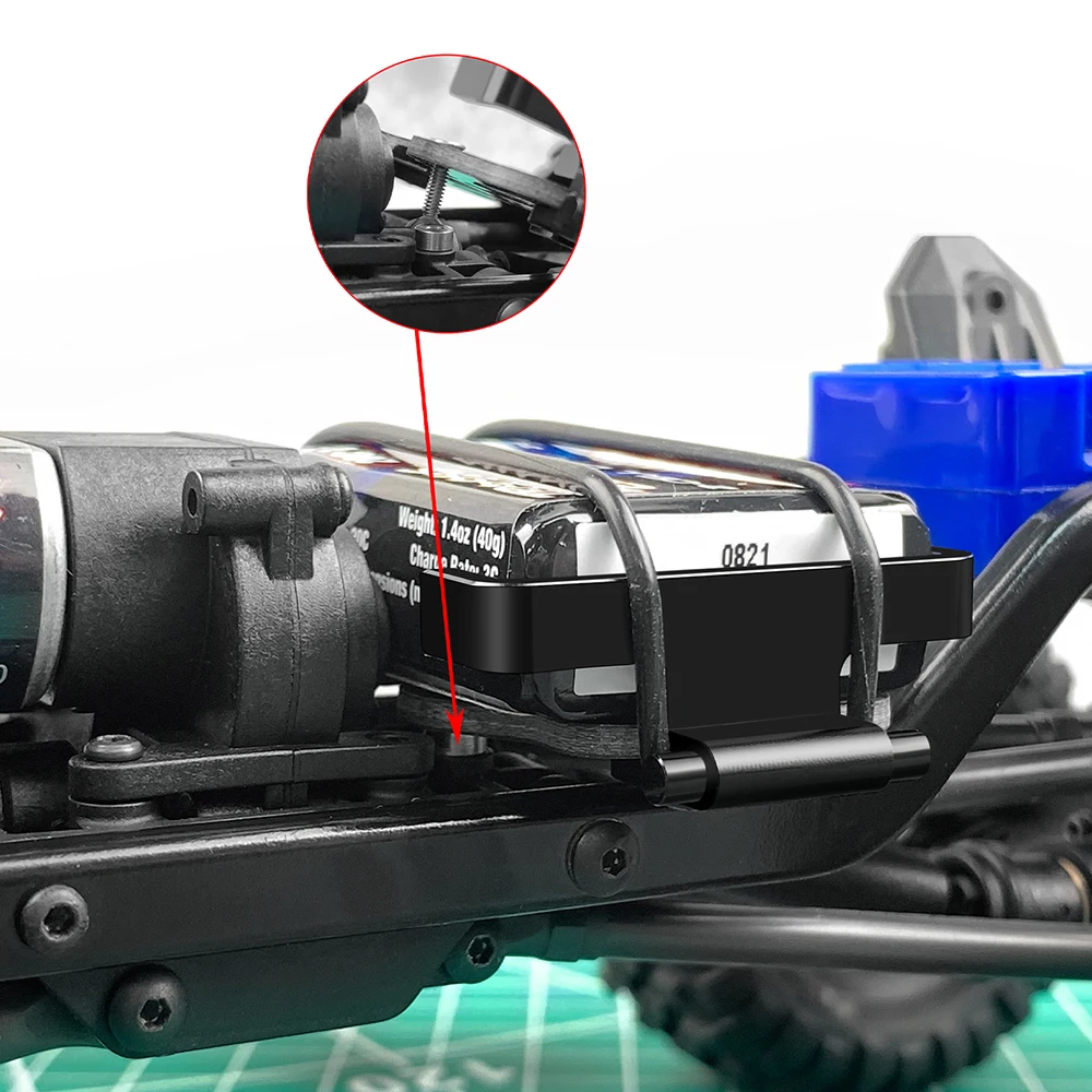 AXSPEED Aluminiumlegierung Batteriefach Montageplatte ESC Halter Einzel-/Doppelschicht für TRX4M 1/18 RC Crawler Car Upgrade-Teile – Detail 9