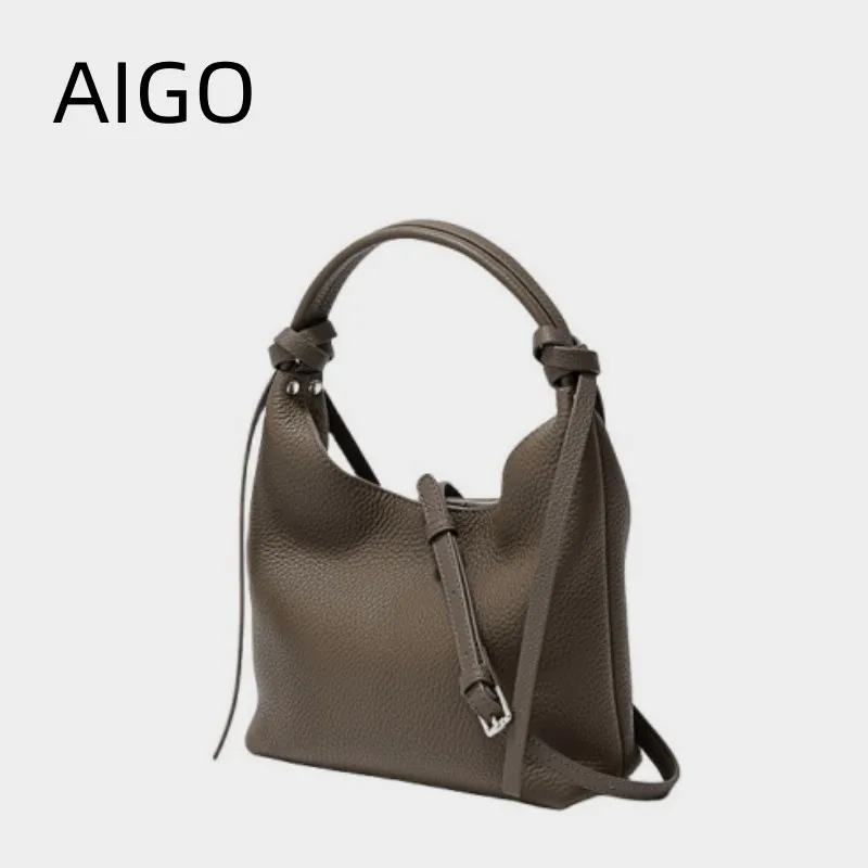 

AIGO Soft Leather Top-handle Bags For Women Female Handbags Women Shoulder Crossbody Totes Messanger Bag Large Capacity Big Sac