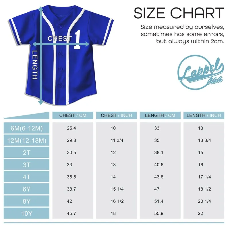Kids Youth Baseball Button Down Jersey League Sports Team Uniforms Size 6 Month to 10Years Short Sleeve Athletic Shirts Made USA