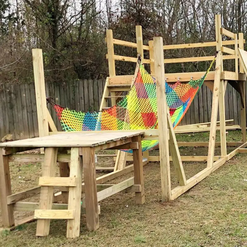 Kids Playground Play Safety Net Outdoor Climbing Cargo Net Children Obstacle Course Double Layer Backyard Anti Fall Saftey Net 5