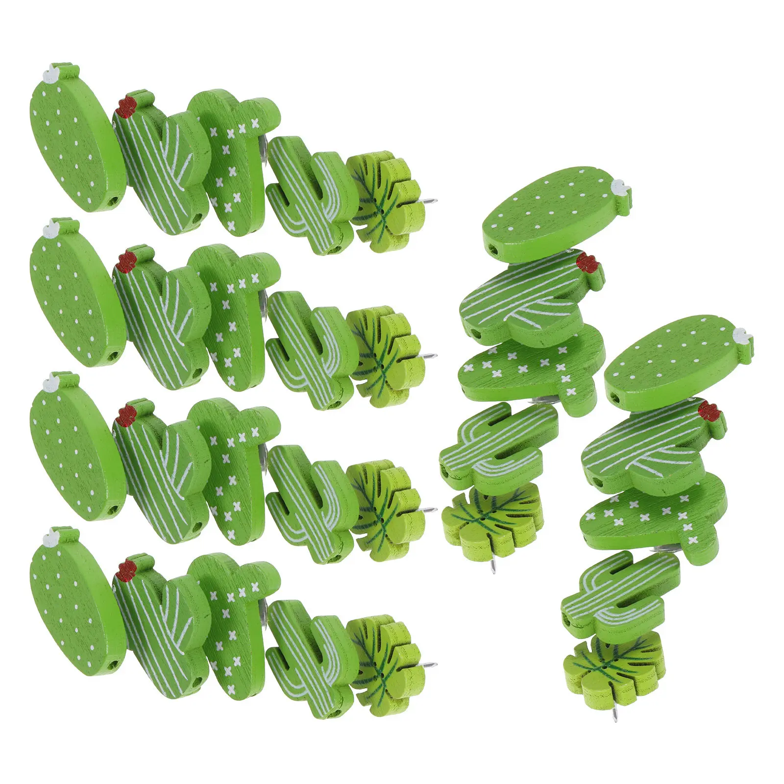 30Pcs 선인장 몬스테라 나무 푸시핀 귀여운 게시판 못 장 푸시핀 가정 사무실용 귀여운 나무 푸시핀