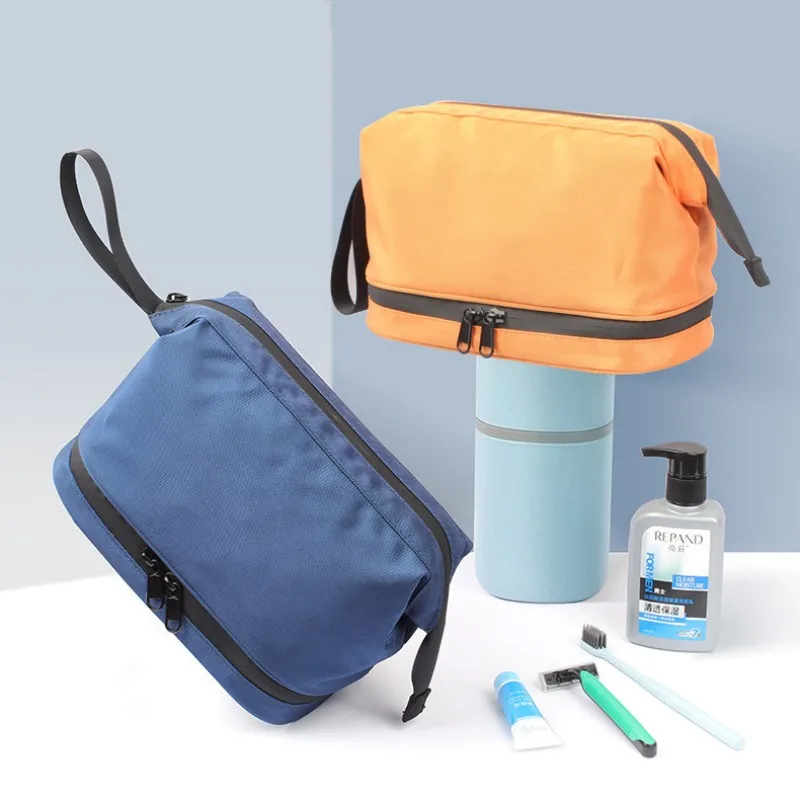 Description Picture 2 of itemDouble Layer Men Large-capacity Toiletrie Bag Women Travel Cosmetic Makeup Kit Waterproof Dry and Wet Separation Storage Bags