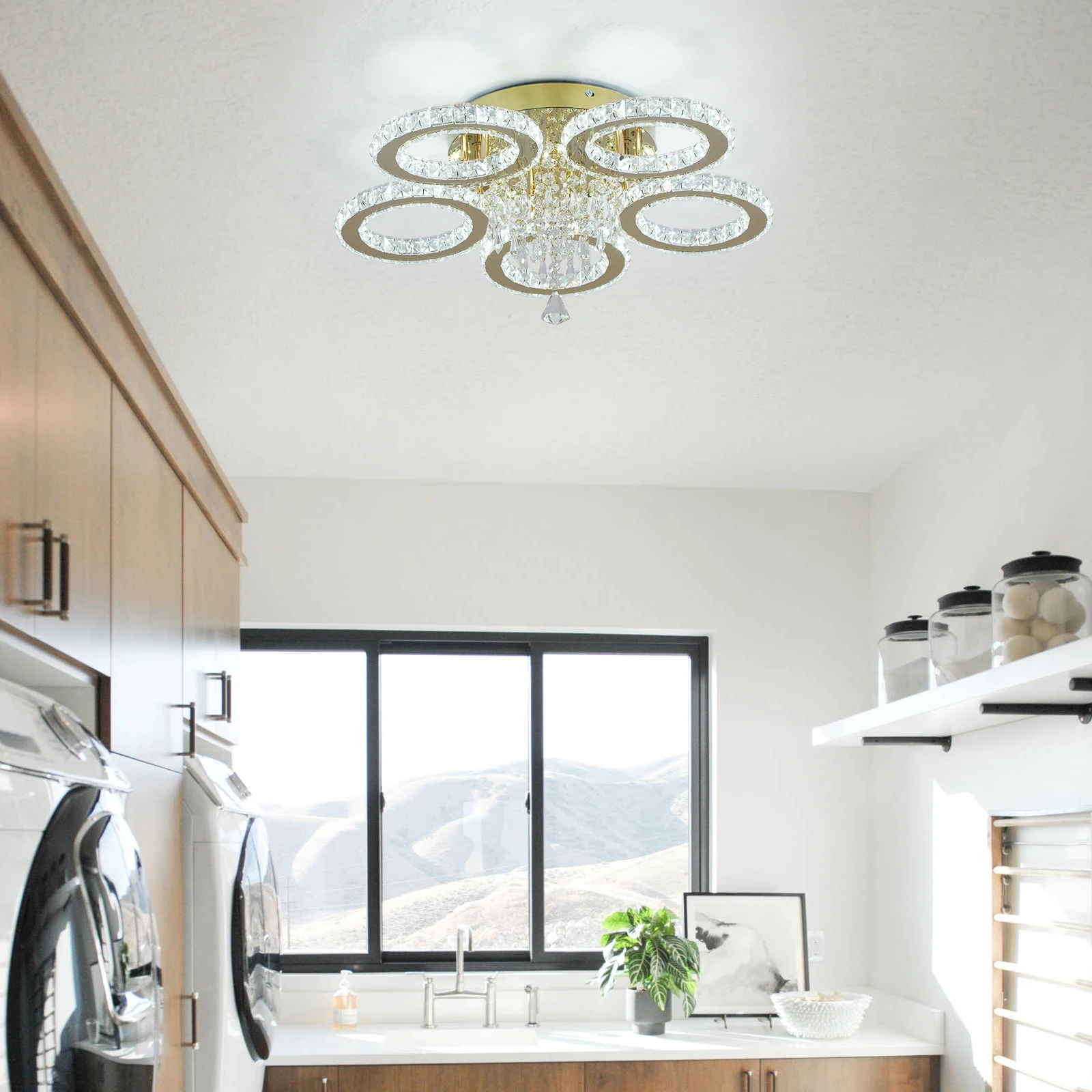 Luxury Gold Crystal LED Ceiling Lamp 6