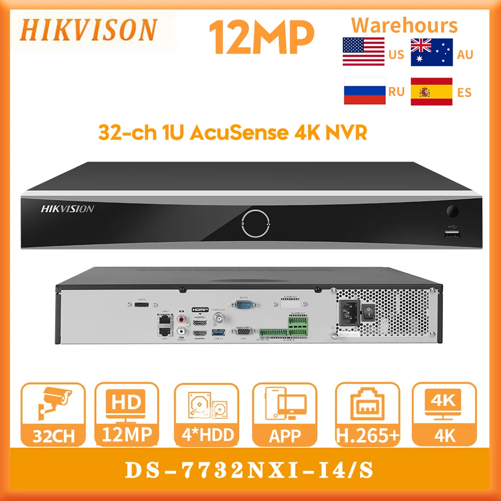 Videoregistratore Di Rete Originale Inglese Hikvision Ds-7732Nxi-I4/S 32Ch 1.5U Acusense 4K Nvr
