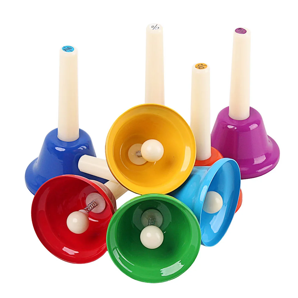 

Musical Toy Anti-skidding Handles Handbells Practical 8-Note Hand Bell