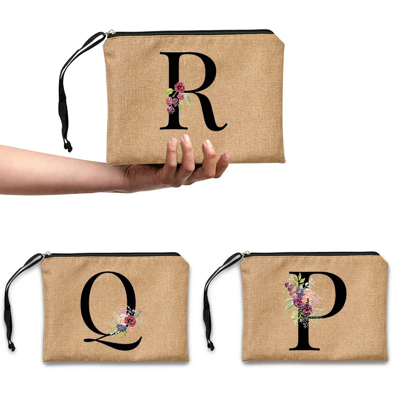 

Женская косметичка, женская косметичка для подружки невесты, Женская Подарочная Льняная сумка на молнии для свадебной вечеринки