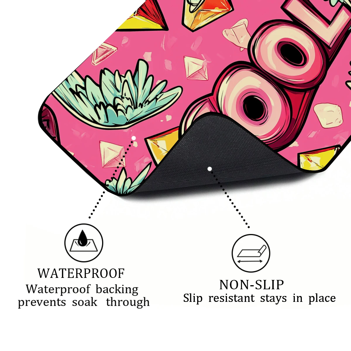 Coffee Mat Love Diamond Crown Absorbent Draining Dish Drying Mat Dry Bathroom Tableware Stain Rubber Backed Absorbent