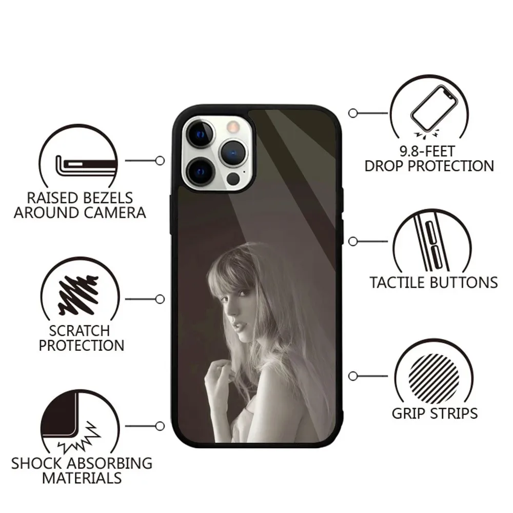 thumbnail image 1 of Funda para teléfono T-TaylorS TTPD S-SwiftS para iPhone 16, 15, 14, 13, 12, 11, Plus, Pro, Max, Mini con carga inalámbrica magnética Magsafe, 1 of 4