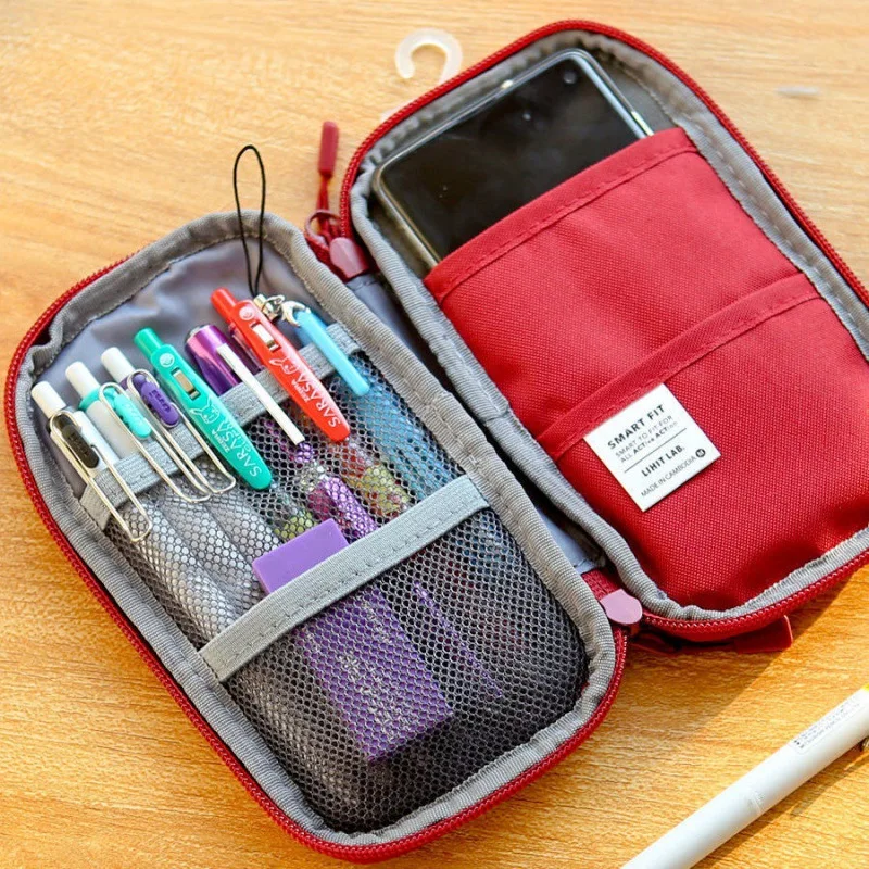 

Korean Kawaii Pencil Case School Storage Bag Macaron Color Multi-function Large Capacity Pencil Cases for Phone Stationery