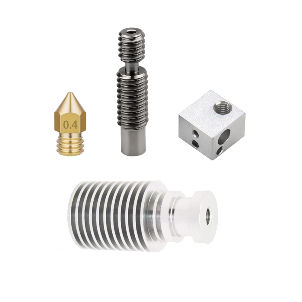 Originale Flsun 3D Printer Part Qq S Pro Hotend Kit 4 In1 Dissipatore Di Calore Ugello In Ottone Blocco Riscaldato V6 Riscaldamento Break