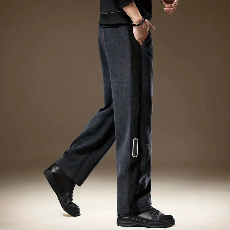 Autumn Elegant Fashion Harajuku Slim Fit Trousers Loose All Match Corduroy Casual Pants Straight Cylinder Pockets Sweatpants