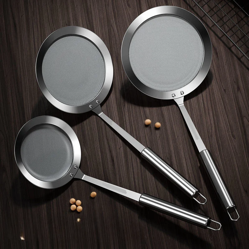100 Mesh Stainless Steel Fine Mesh Food Strainer Sifter for Baking with Handle Flour Sieve Sifter Juice Soy Milk Baking Kitchen