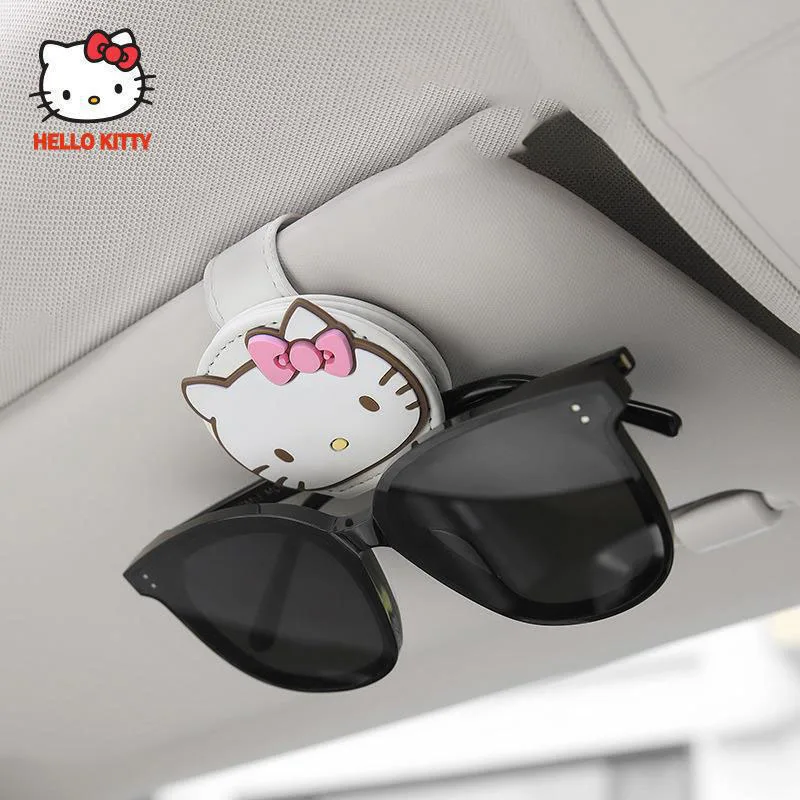 

Authentic Kawaii Sanrio Car Sunglasses Storage Box Hello Kitty Cartoon Car Storage Glasses Frame Sunshade Storage Cute Gift