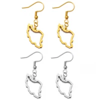 Anniyo Iran Map Earrings for Women Girls Jewelry Stainless Steel Iranian Outline Earring #246321 1