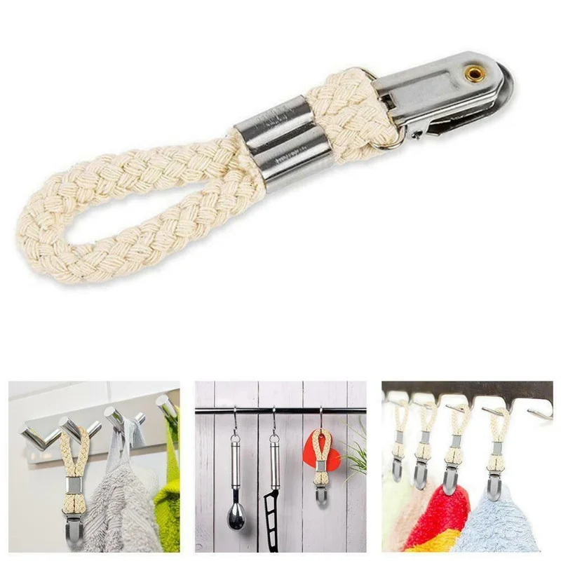 

4PCS Tea Clips Clip on Hooks Loops Hand Towel Towel Hangers Hanging
